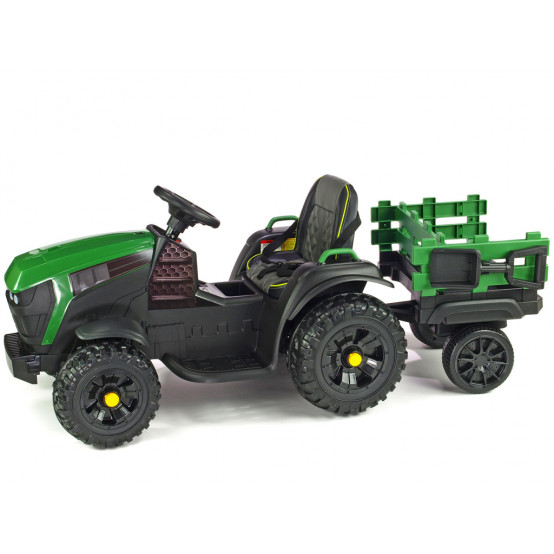 Bison farmářský traktor s vlekem a 2.4G dálkovým ovládáním, ZELENÝ